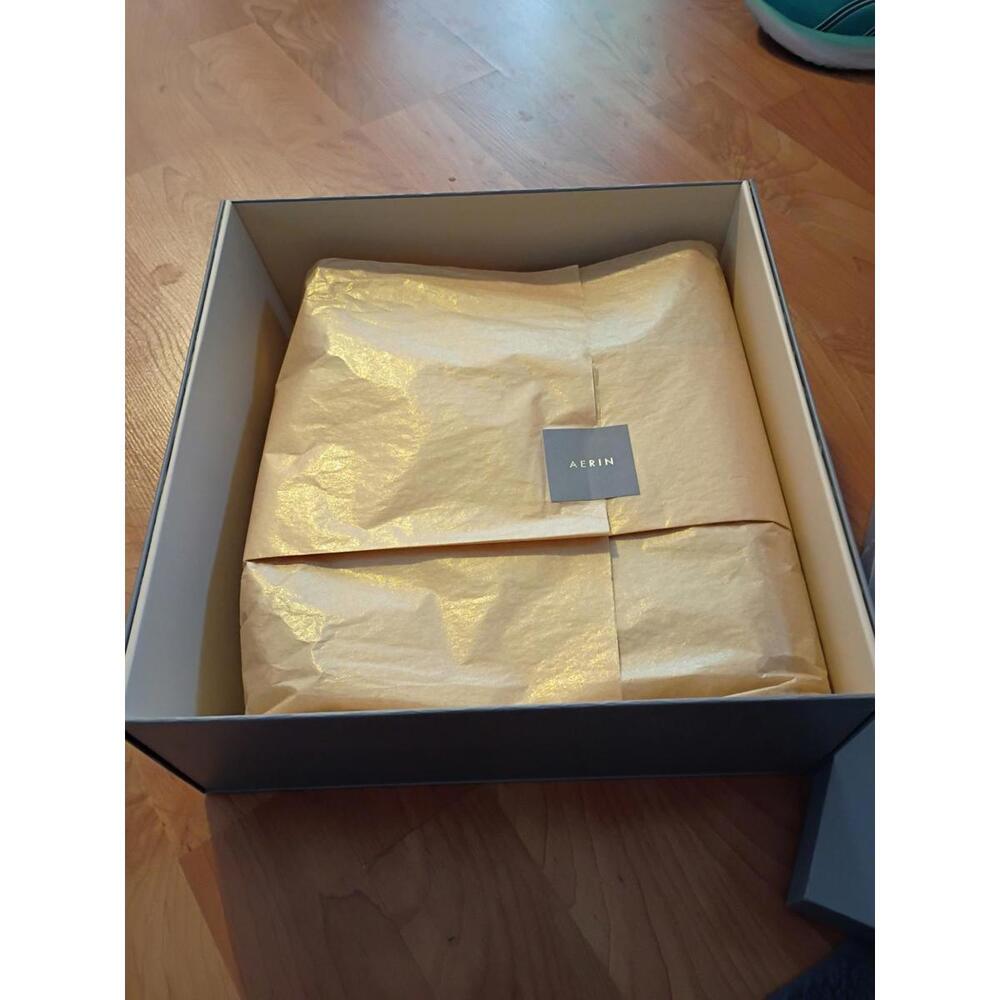 Aerin noe cashmere throw, new, Nordic blue, made in Nepal